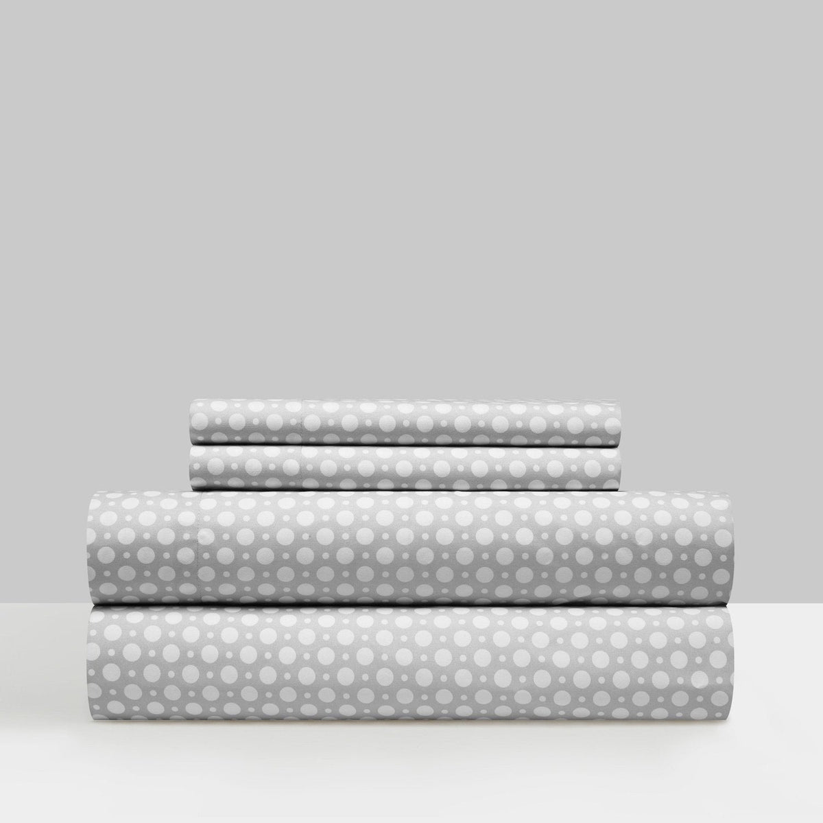 NY&C Home Rylie 4 Piece Polka Dot Sheet Set Grey