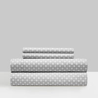 NY&C Home Rylie 4 Piece Polka Dot Sheet Set Grey