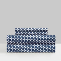 NY&C Home Rylie 4 Piece Polka Dot Sheet Set Navy