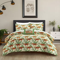 NY&C Home Safari 8 Piece Jungle Print Comforter Set Queen