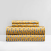 NY&C Home Spot On 4 Piece Animal Print Sheet Set Gold