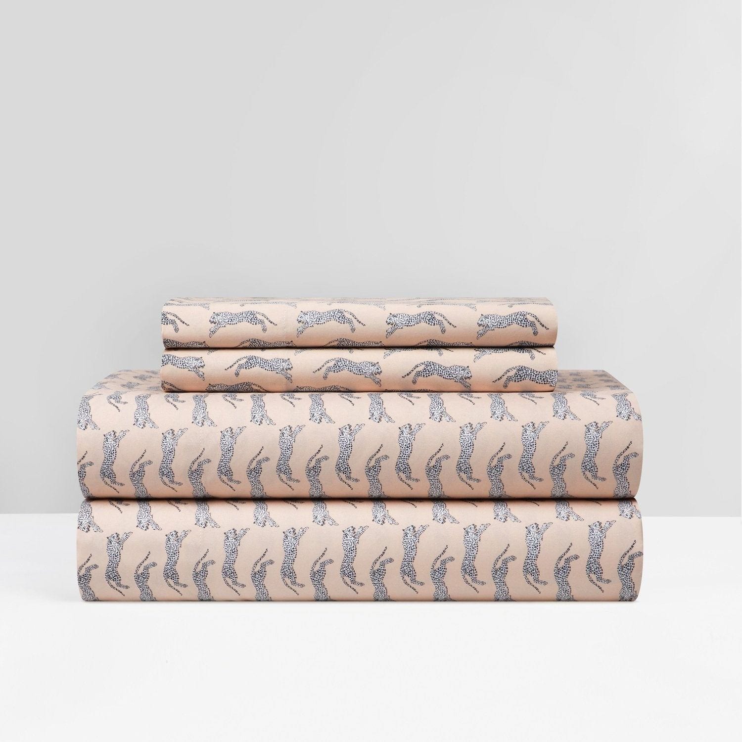 ◆YURT◆ PETA_2color [YC014] NY&C Home Spot On 4 Piece Sheet Set Big Cat Geometric