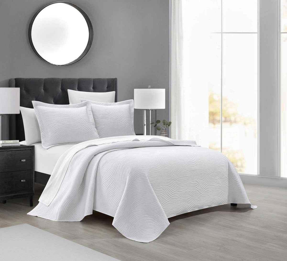 NY&C Home Teague 7 Piece Wave Pattern Quilt Set 