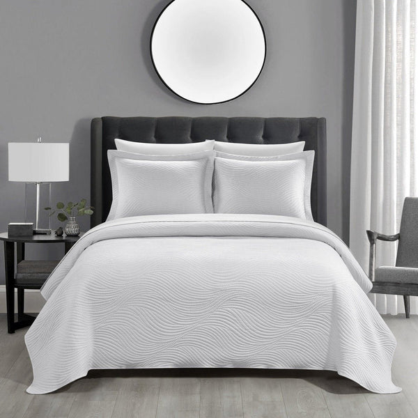 NY&C Home Teague 7 Piece Wave Pattern Quilt Set White