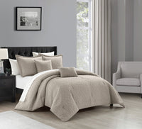 NY&C Home Trinity 5 Piece Cotton Blend Jacquard Comforter Set 