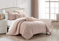 NY&C Home Trinity 5 Piece Cotton Blend Jacquard Comforter Set 