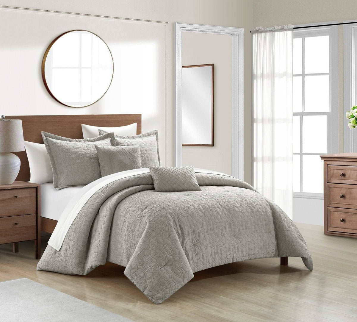 NY&C Home Trinity 5 Piece Cotton Blend Jacquard Comforter Set 