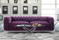Iconic Home Syracus Plush Tufted Velvet Club Sofa 