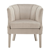 Iconic Home Sloane Velvet Barrel Accent Chair Taupe