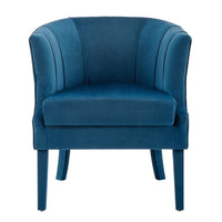 Iconic Home Sloane Velvet Barrel Accent Chair Navy