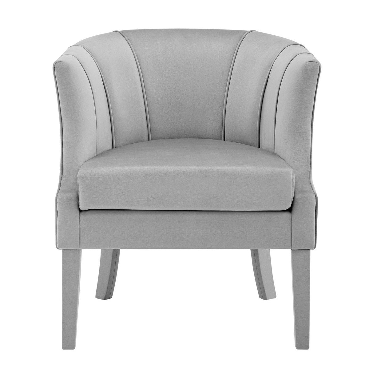 Iconic Home Sloane Velvet Barrel Accent Chair Grey