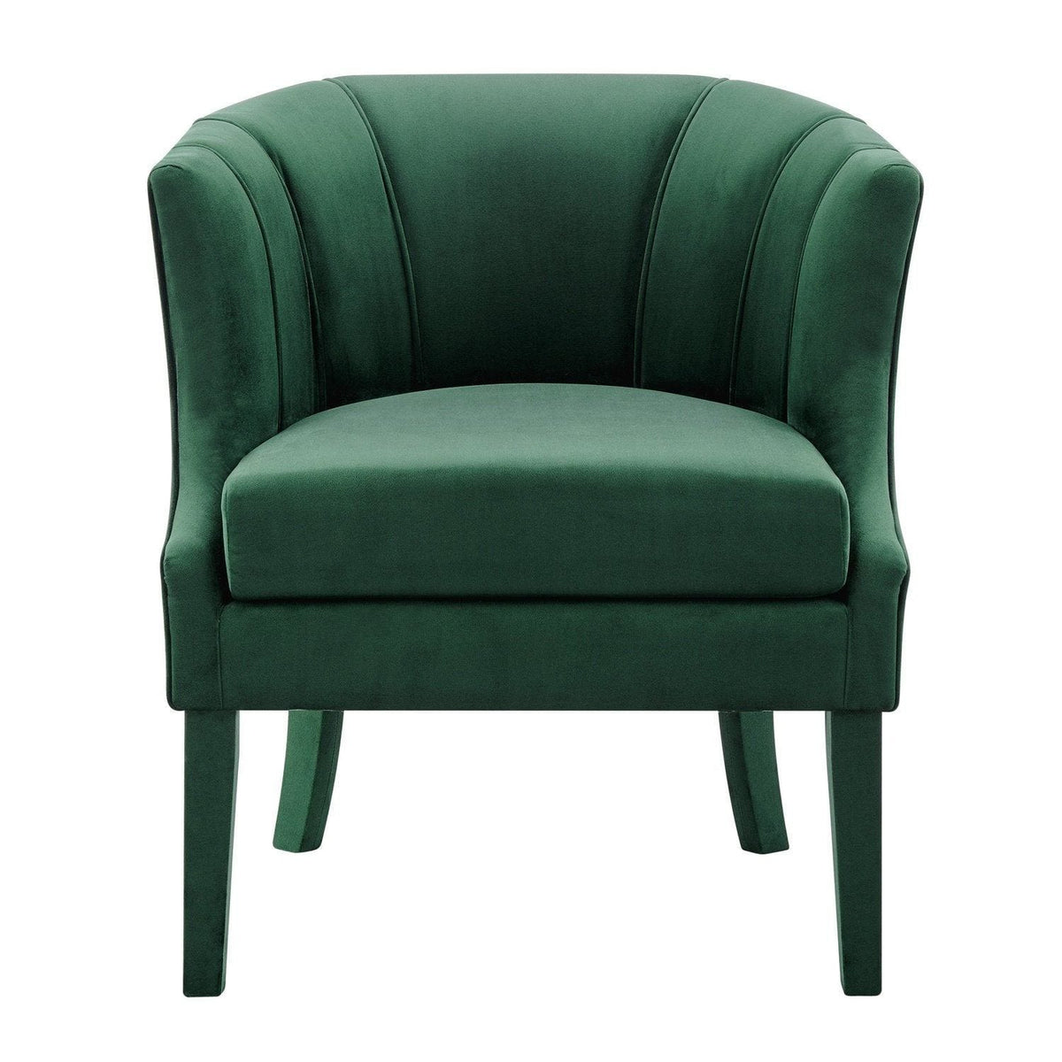 Iconic Home Sloane Velvet Barrel Accent Chair Green
