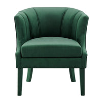 Iconic Home Sloane Velvet Barrel Accent Chair Green