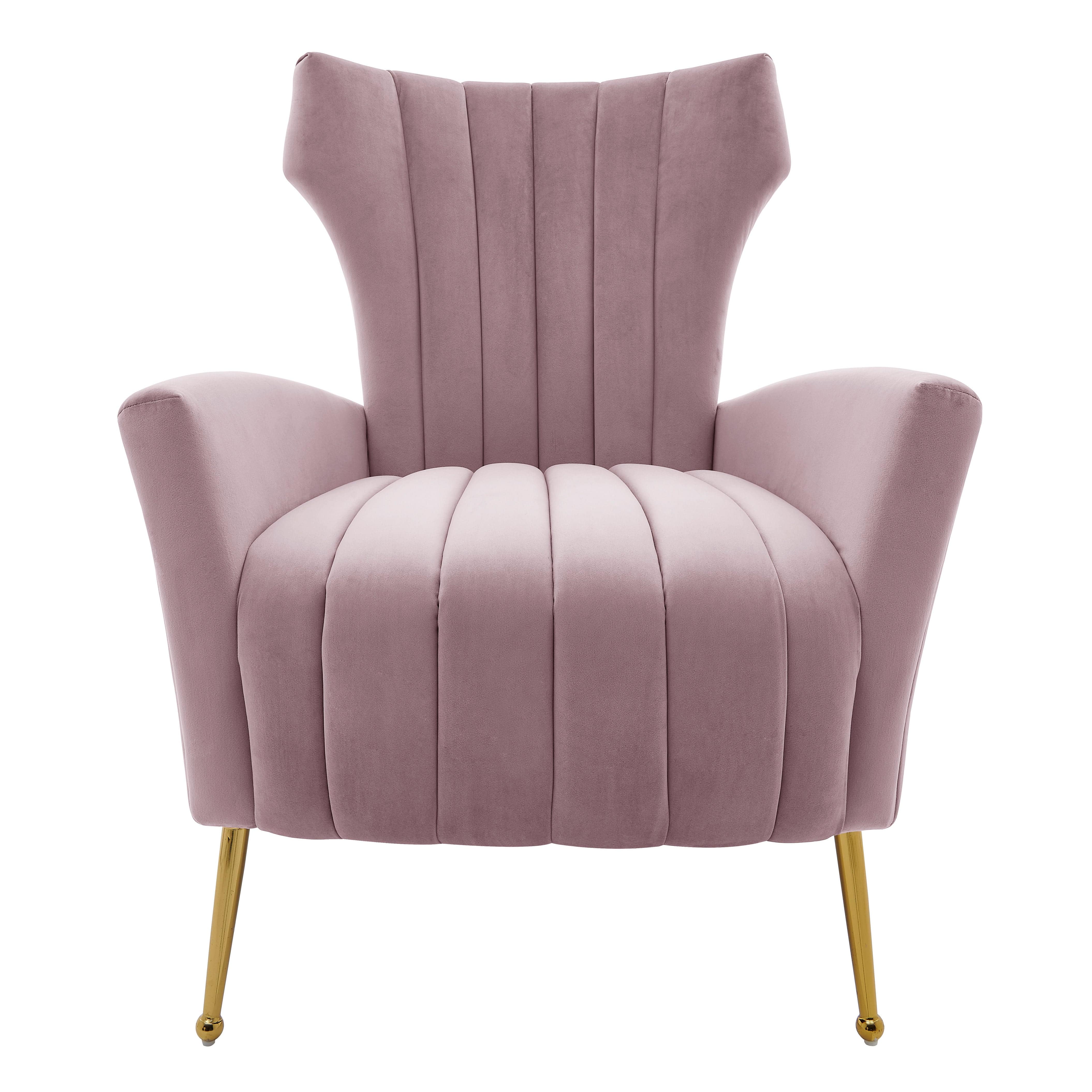 High back velvet store accent chair