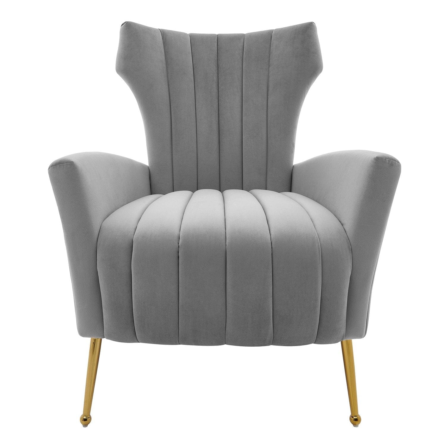 Grey velvet on sale high back chair
