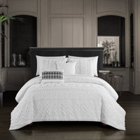 Chic Home Addison 5 Piece Jacquard Comforter Set White
