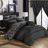 Chic Home Adina 20 Piece Reversible Comforter Set Black