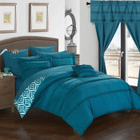 Chic Home Adina 20 Piece Reversible Comforter Set Blue