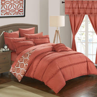 Chic Home Adina 20 Piece Reversible Comforter Set Brick