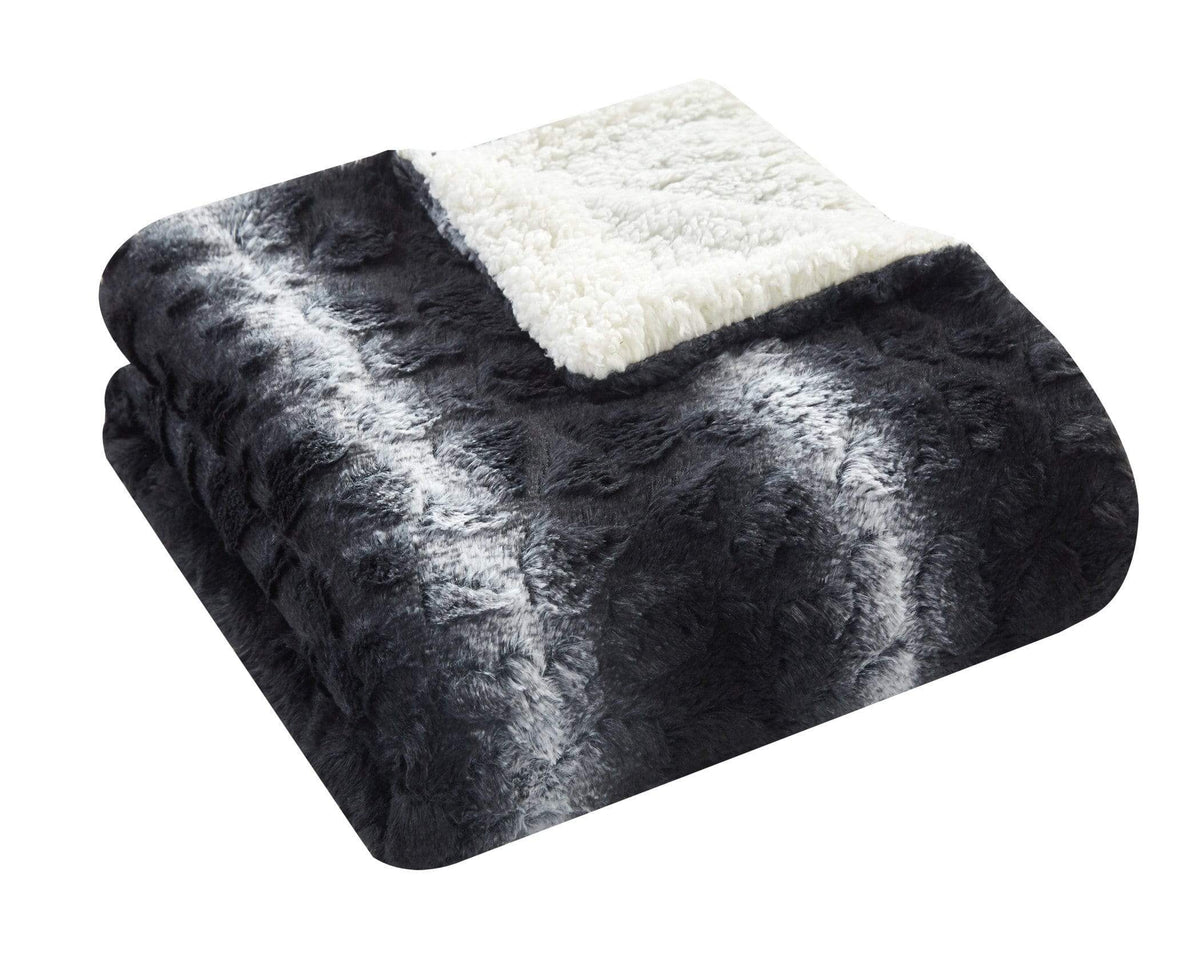 Chic Home Aleah Sherpa Lined Throw Blanket 