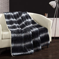 Chic Home Aleah Sherpa Lined Throw Blanket Black