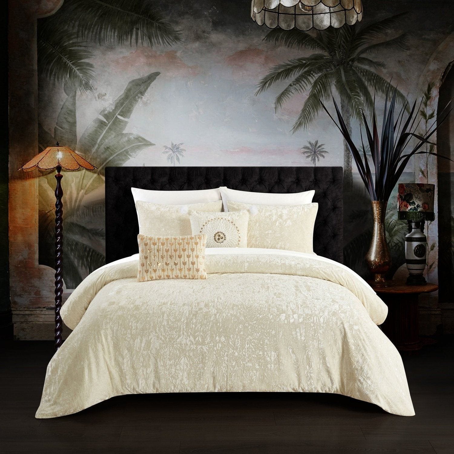 Chic Home Alianna Piece Crushed Velvet Comforter Set Bedding