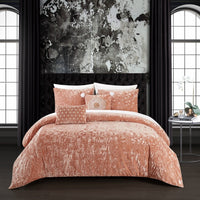 Chic Home Alianna 9 Piece Velvet Comforter Set Blush