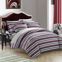 Chic Home Alyssa 3 Piece Reversible Duvet Cover Set Grey
