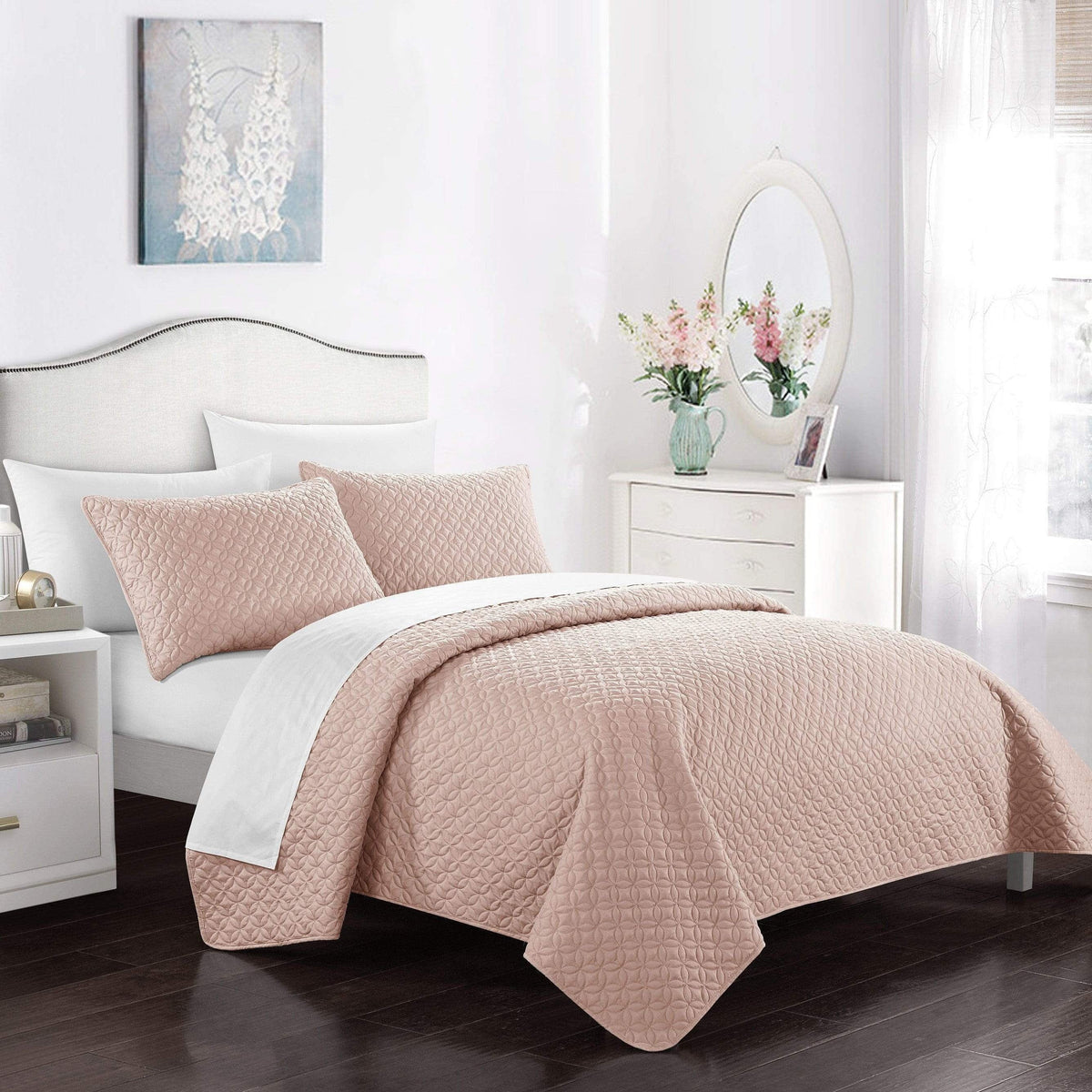 Chic Home Amandla 3 Piece Geometric Quilt Set 