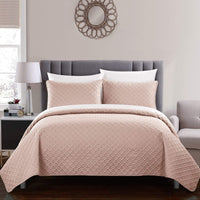 Chic Home Amandla 7 Piece Geometric Quilt Set Coral