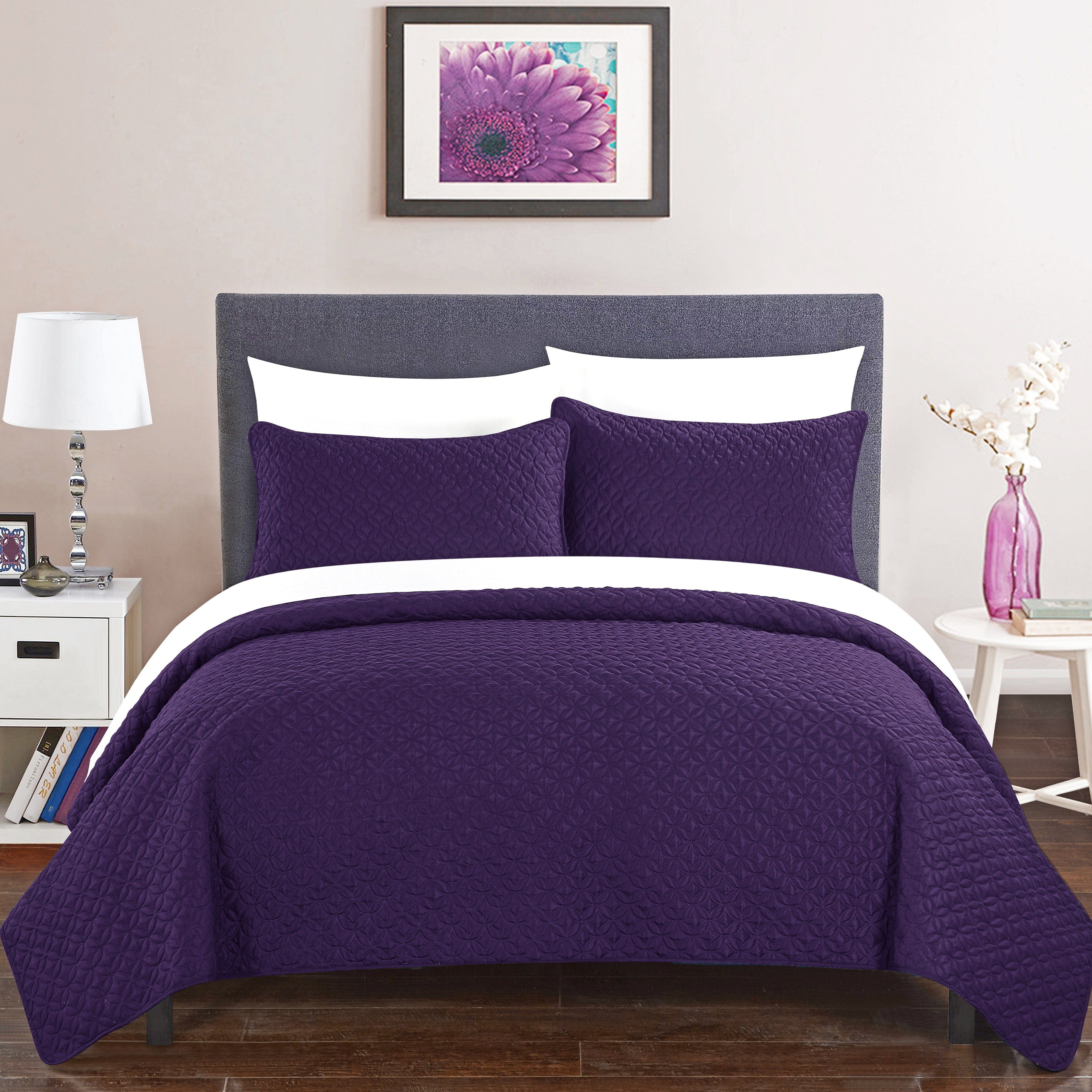 chic home Amandla 7 Piece Geometric Quilt Set