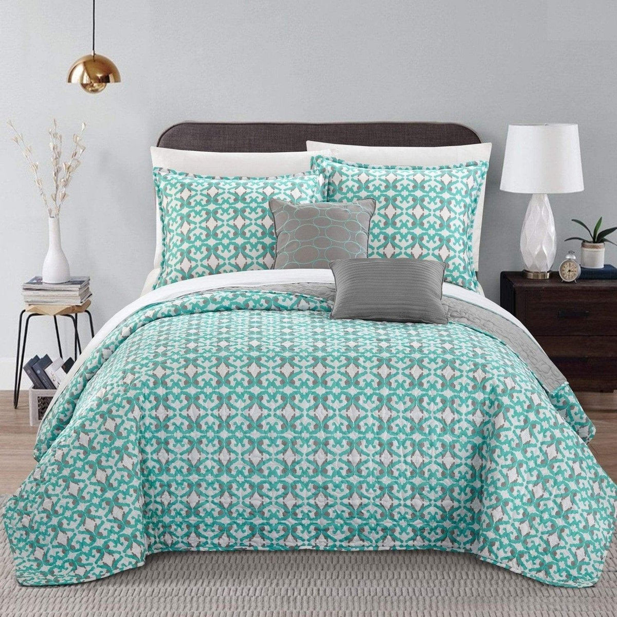 Chic Home Anat 9 Piece Reversible Quilt Set 