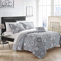 Chic Home Angel 4 Piece Cotton Quilt Set Black