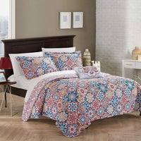 Chic Home Angel 4 Piece Cotton Quilt Set Pink