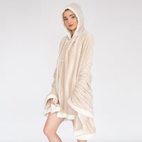 Chic Home Angel Sherpa Trim Snuggle Hoodie Beige