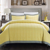 Chic Home Angelina 3 Piece Patchwork Duvet Cover Set Yellow