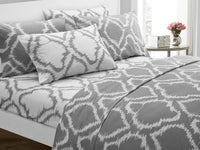 Chic Home Arianna 6 Piece Ikat Medallion Sheet with Pillowcases Set Grey