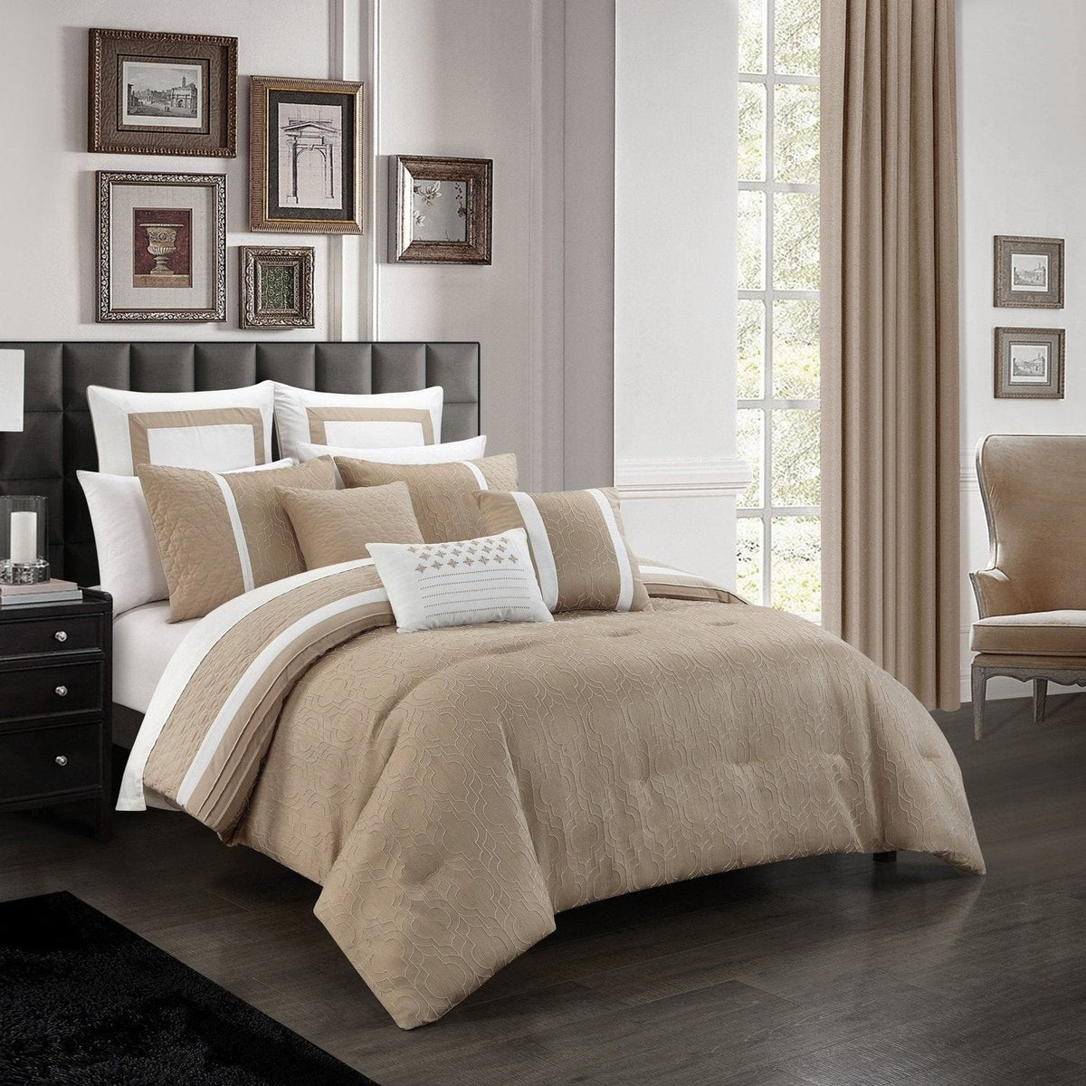 Chic Home Arlow 12 Piece Jacquard Comforter Set 