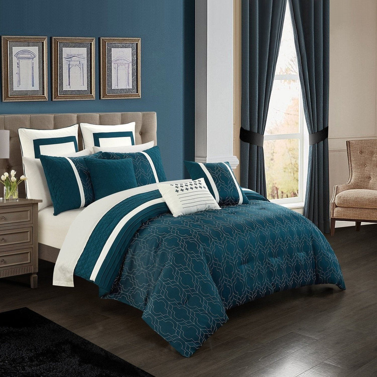 Chic Home Arlow 12 Piece Jacquard Comforter Set 