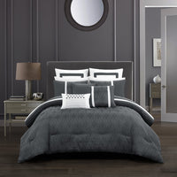 Chic Home Arlow 12 Piece Jacquard Comforter Set Grey