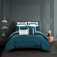 Chic Home Arlow 12 Piece Jacquard Comforter Set Teal