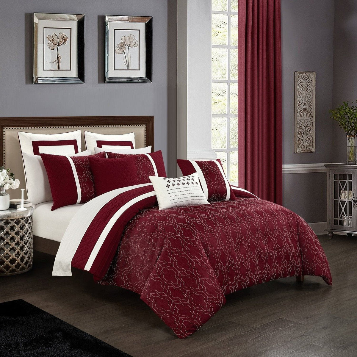 Chic Home Arlow 8 Piece Jacquard Comforter Set 