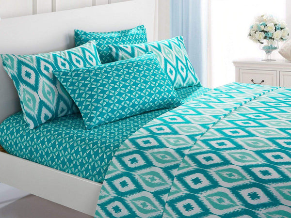 Chic Home Arundel 6 Piece Ikat Diamond Sheet Set with Pillowcases Aqua