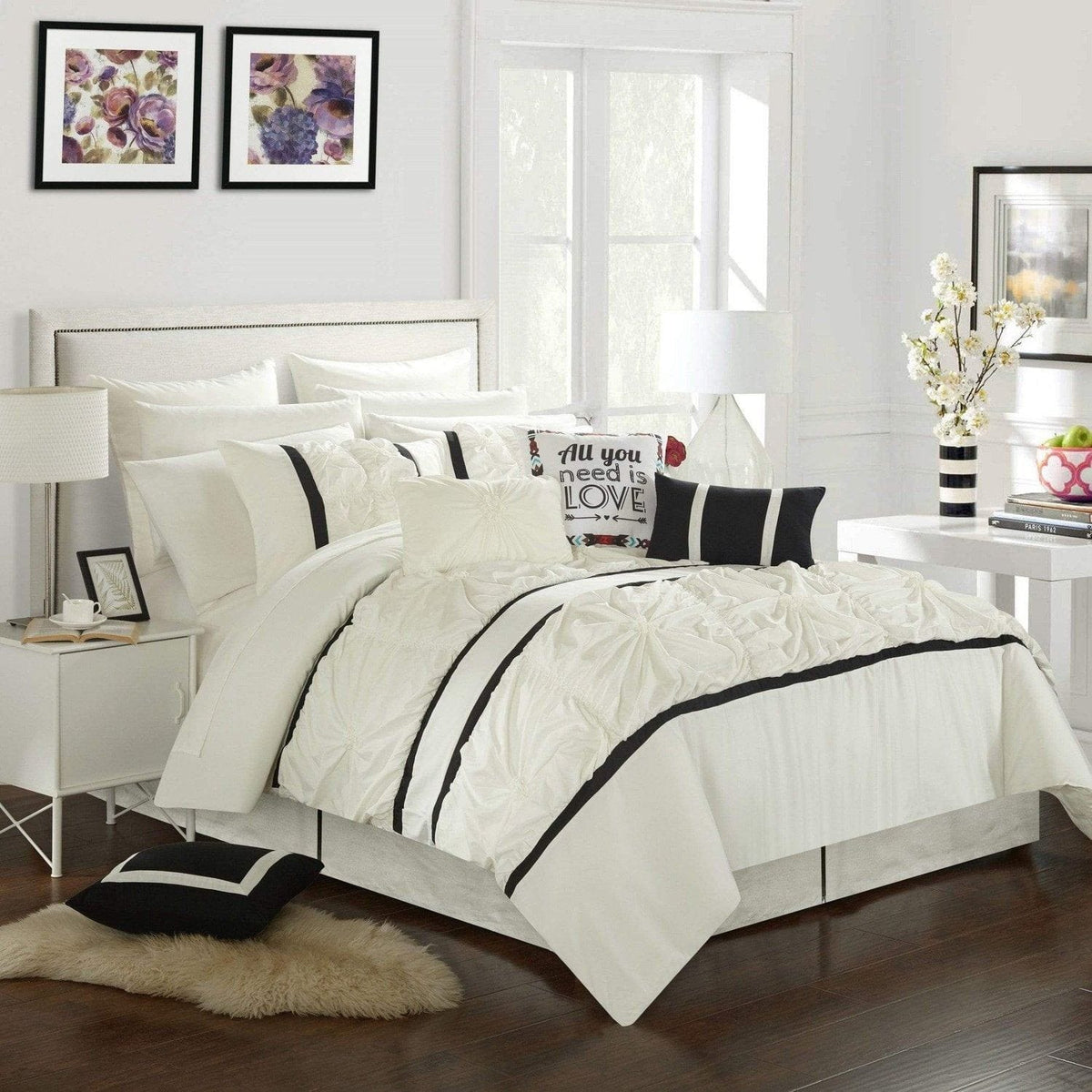 Chic Home Ashville 16 Piece Floral Comforter Set 