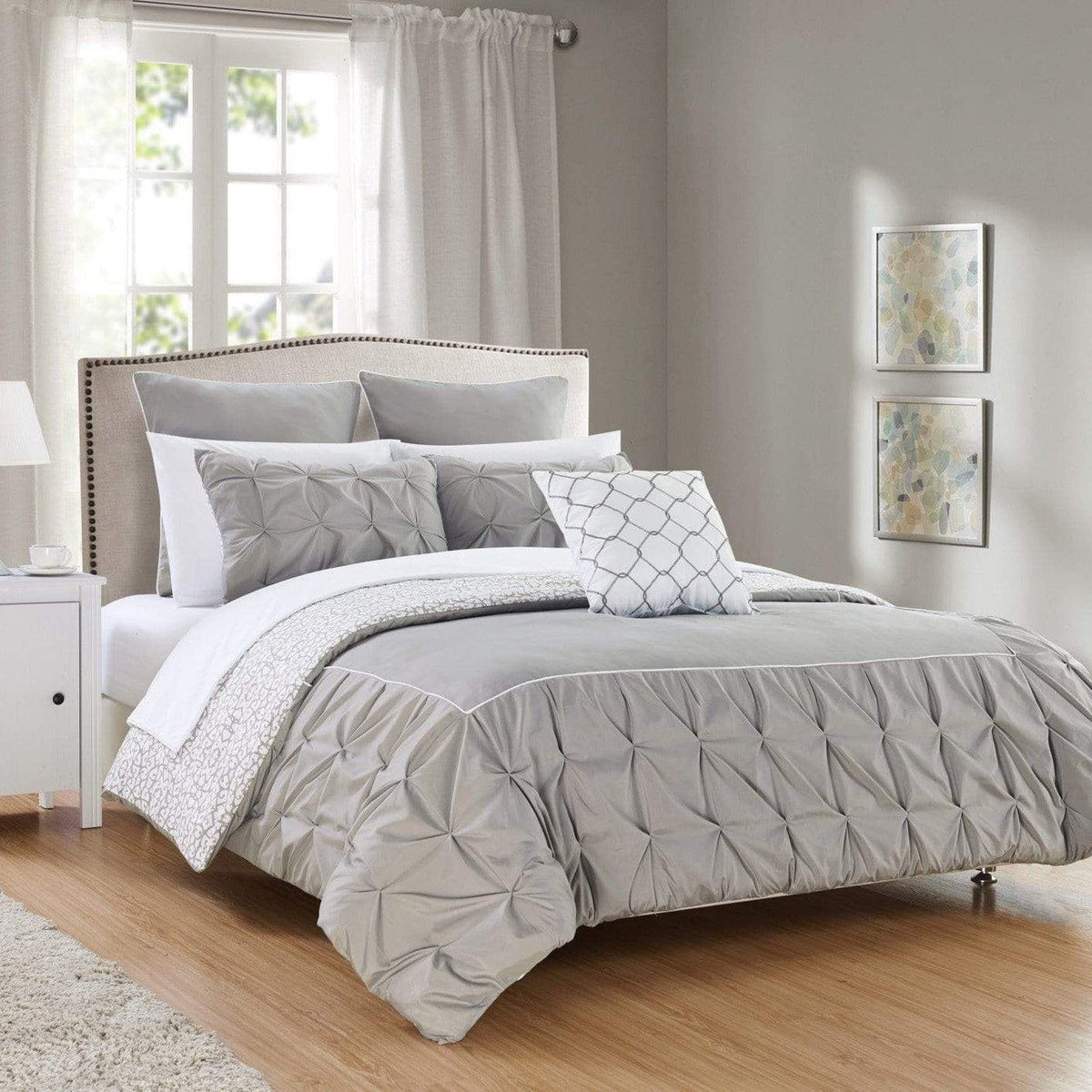 Chic Home Assen 10 Piece Reversible Comforter Set Grey