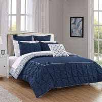 Chic Home Assen 10 Piece Reversible Comforter Set Navy