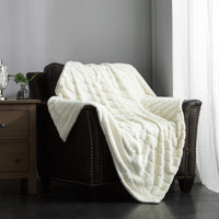 Chic Home Atara Ultra Plush Quilted Throw Blanket Beige