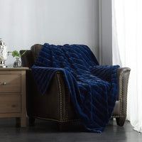 Chic Home Atara Ultra Plush Quilted Throw Blanket Navy