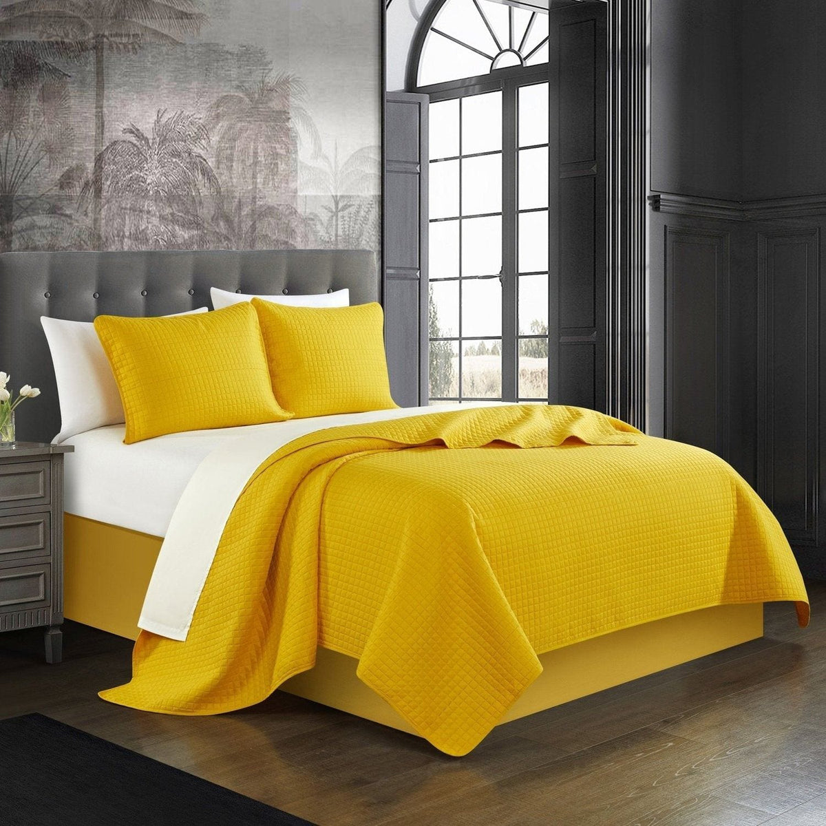 Chic Home Atasha 7 Piece Box Stitched Quilt Set 
