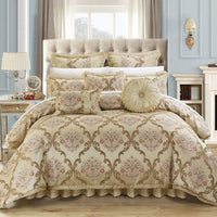 Chic Home Aubrey 9 Piece Jacquard Comforter Set Beige